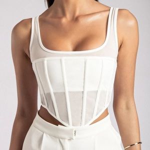 meshki white Delaney corset